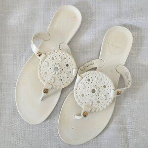 Jack Rogers White Georgica Medallion Jelly Sandals Flip Flops Size 4